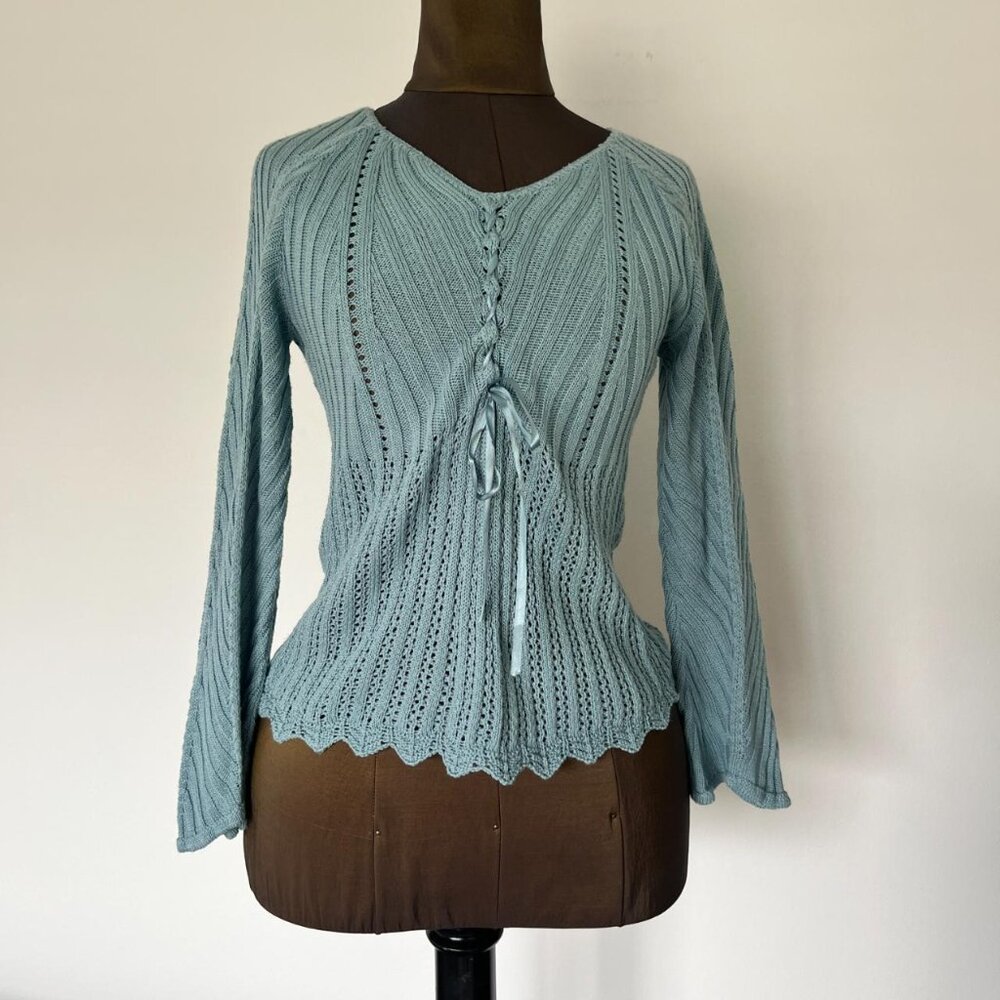Light Blue Joe Boxer Sweater with Bow Detailing